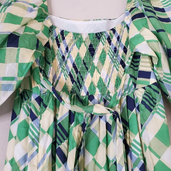 Faithfull the Brand Falabelle tiered checked cotton-poplin midi dress Size L - Picture 7 of 13